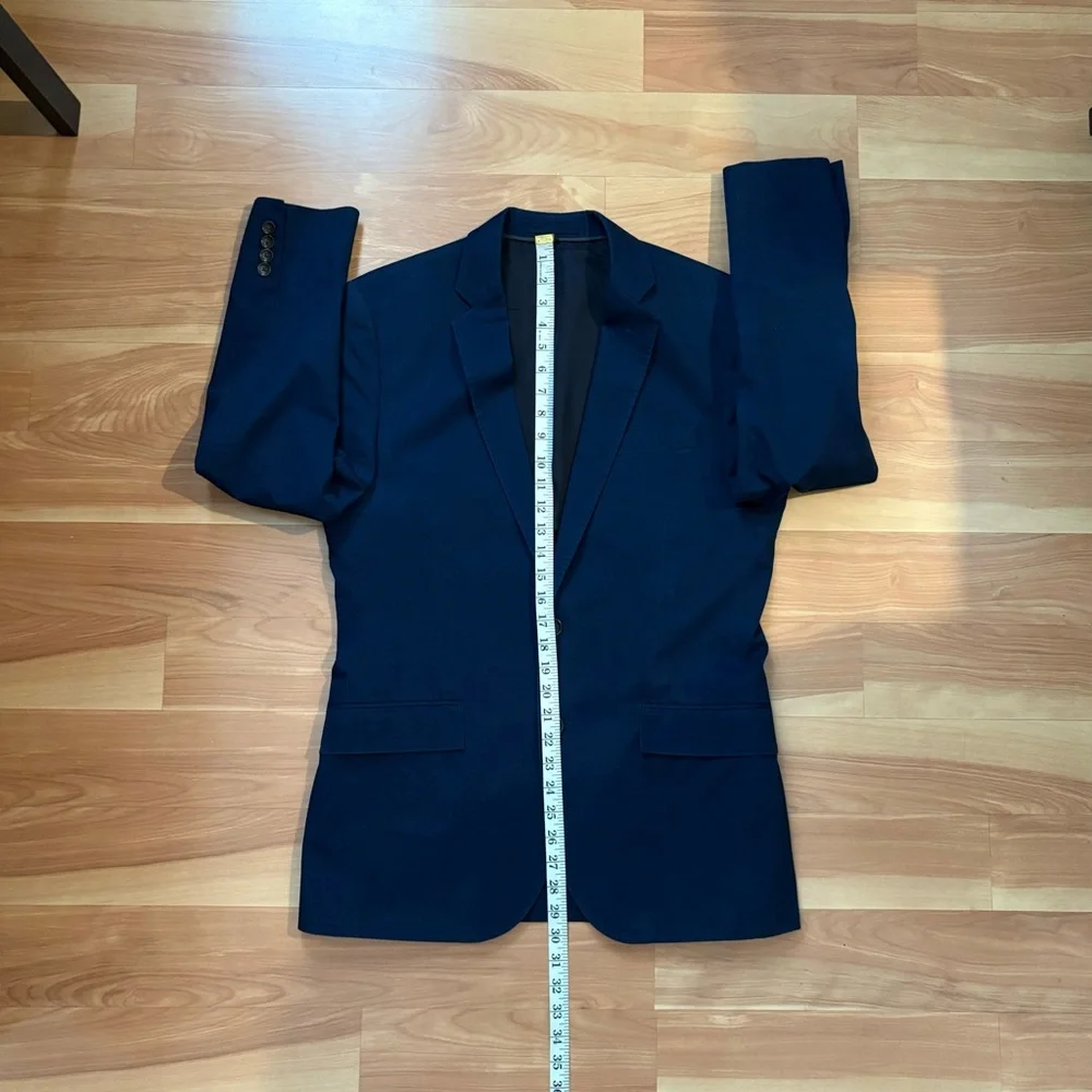 J. Crew $348 Navy Ludlow Slim-fit Suit Jacket in Italian Cotton Chino Sz 38R/M